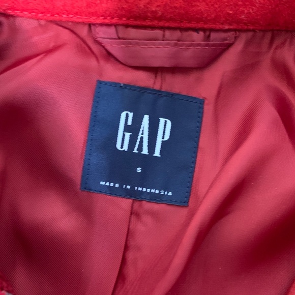 Gap Red Wool Blend Moto Jacket - Picture 3 of 8